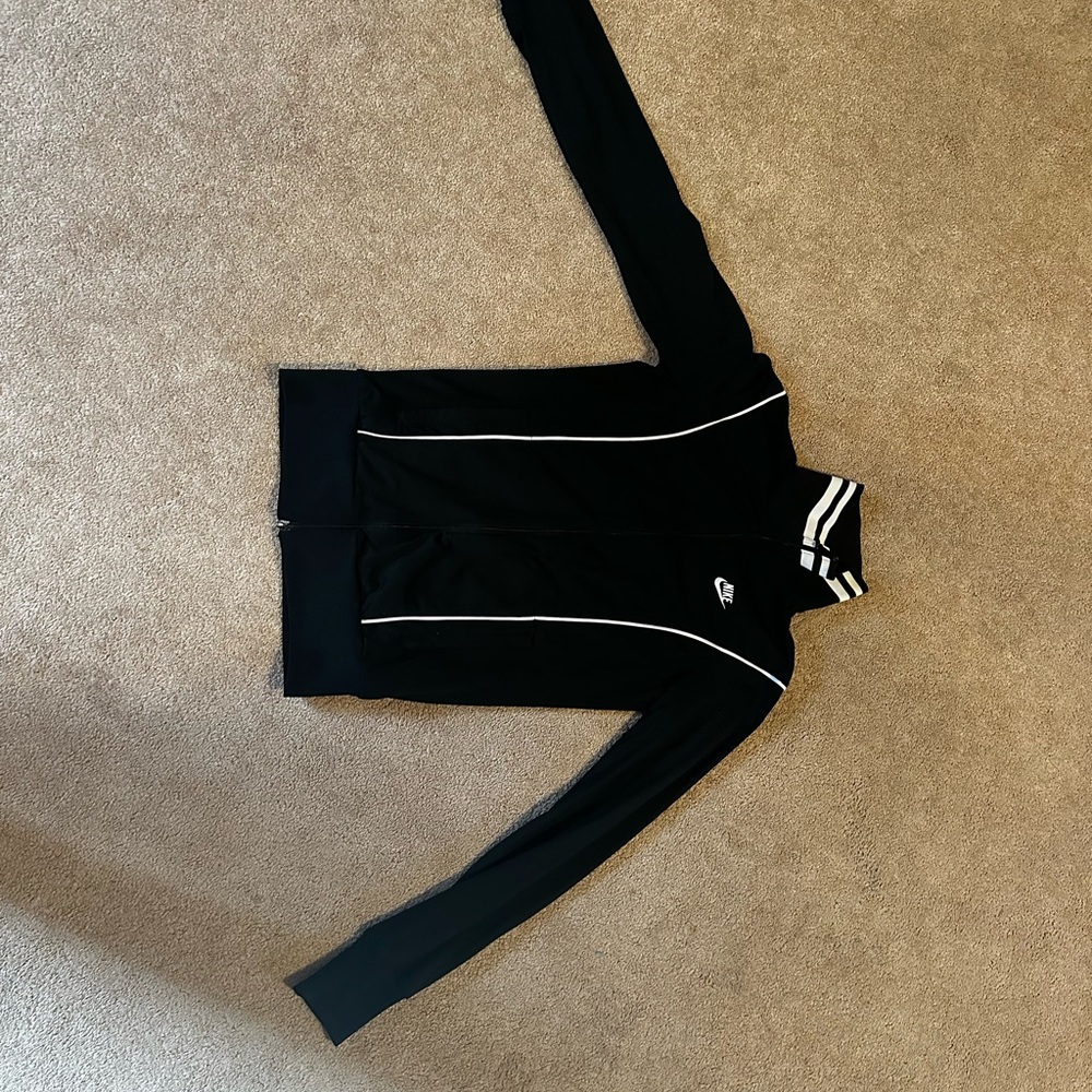 Nike Black Jacket with White Stripes